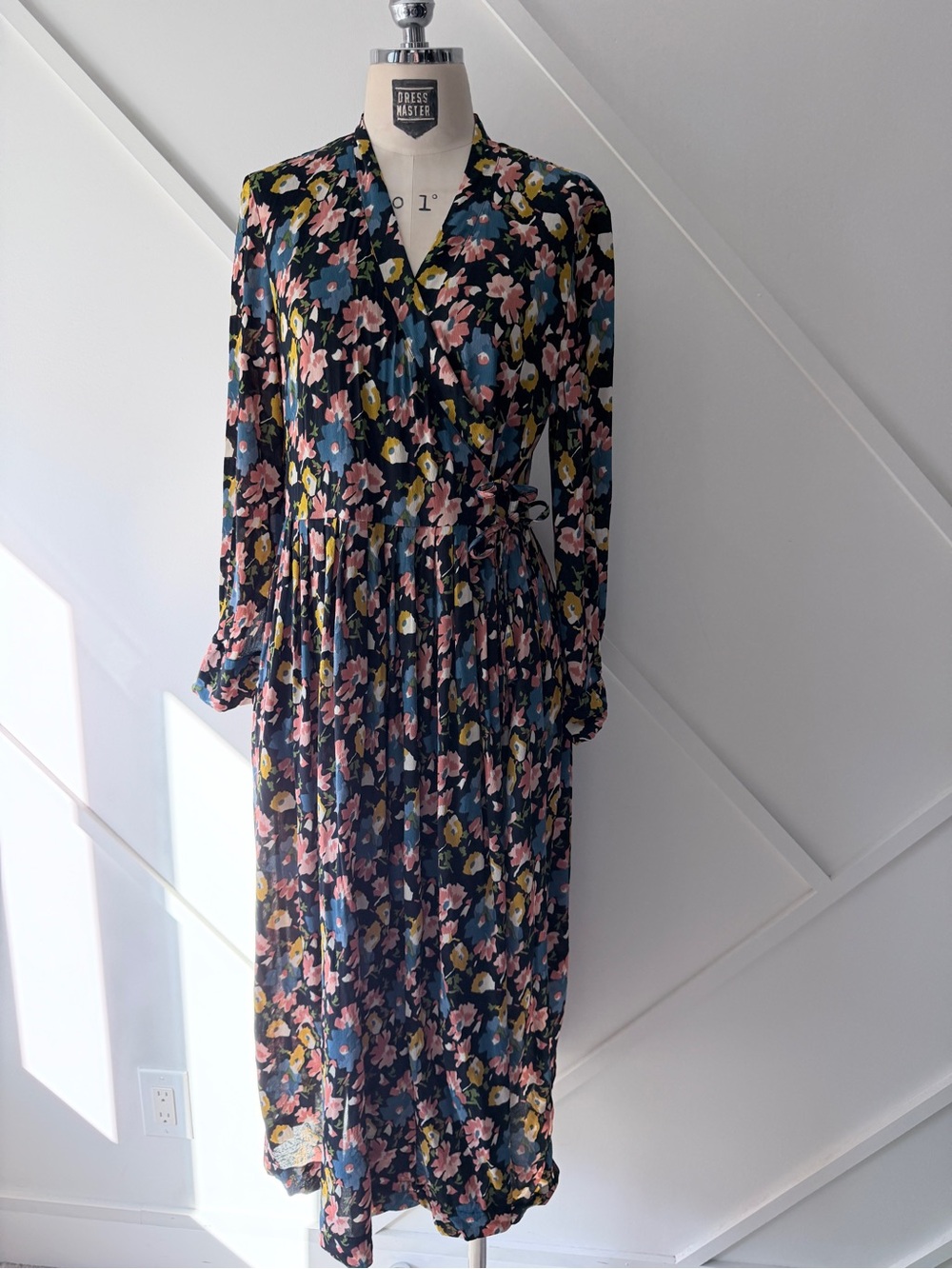 TOAST Floral Crepe Wrap Midi Maxi Dress Size 12
